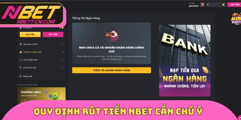 Quy định rút tiền NBET cần chú ý